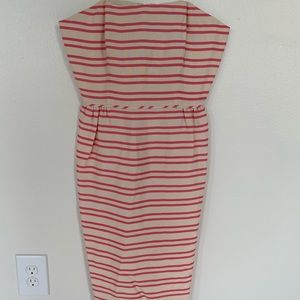 J Crew Collection/Special Occasions Dress. Pink (flamingo) cream striped, sz 8.